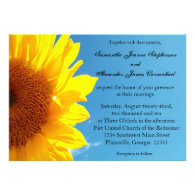 Summer Blue Sky with Yellow Sunflower Personalized Invitations