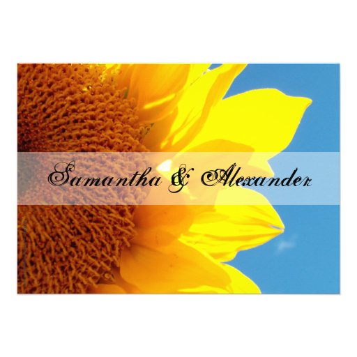 Summer Blue Sky with Yellow Sunflower Personalized Invitations