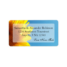 Summer Blue Sky with Yellow Sunflower Custom Address Labels