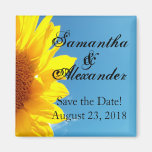 Summer Blue Sky with Yellow Sunflower Magnet