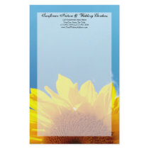 Summer Blue Sky with Yellow Sunflower Personalized Stationery