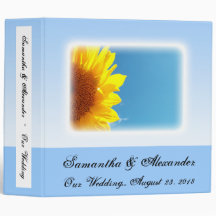 Summer Blue Sky with Yellow Sunflower Vinyl Binder