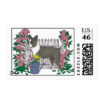 summer boston terrier postage