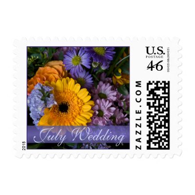 Summer Bouquet July Wedding Stamp by SabineStGreetings