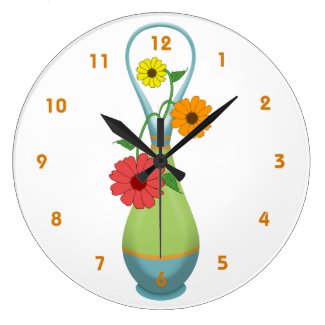 Summer Bouquet Time Wall Clock