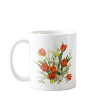 summer bouquet with tulips mugs