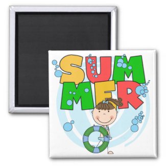 SUMMER - Brunette Girl Tshirts and Gifts magnet