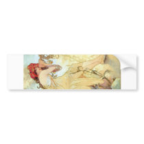 Summer by Mucha bumper stickers