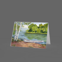 Summer Canoe Blank Greeting Card