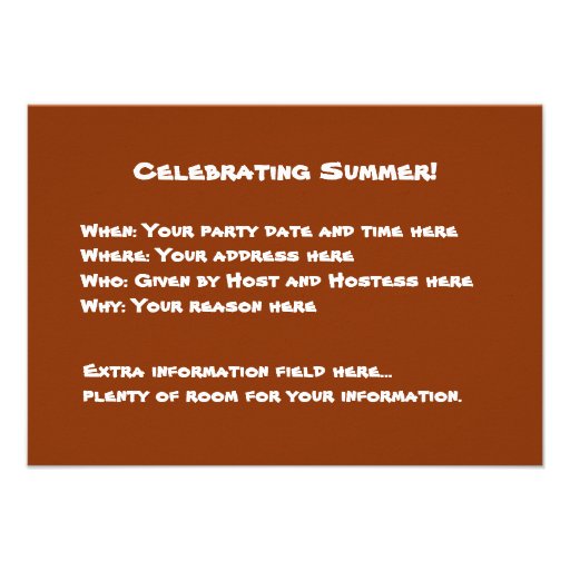 Summer Celebration Party Invitation