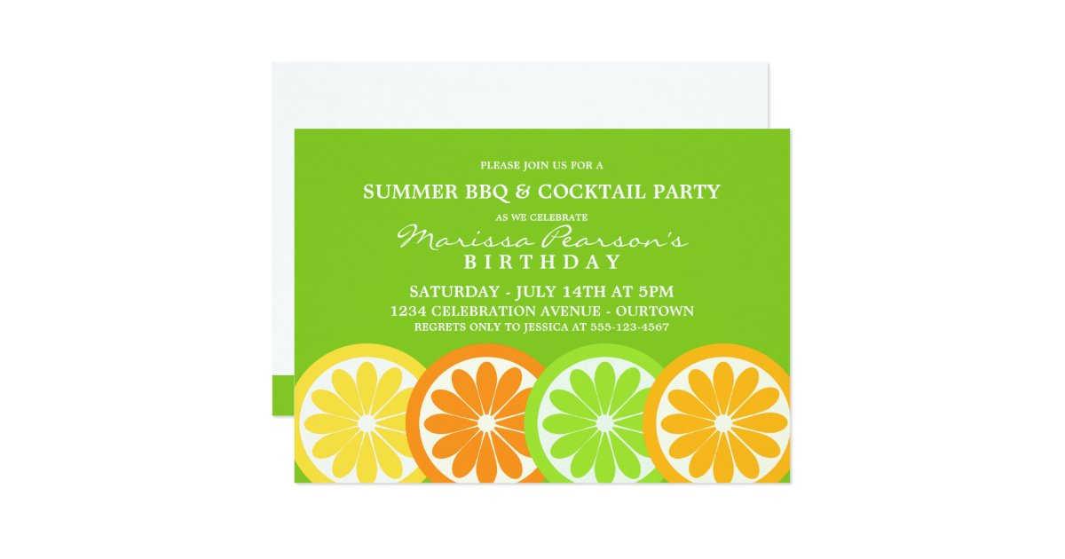 Summer Citrus Party Invitations Zazzle