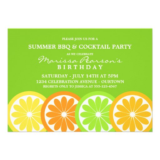 Summer Citrus Party Invitations