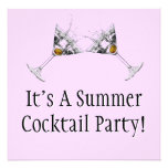 Summer Cocktail Party Custom Invitation (Square)