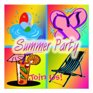 Summer Collage Party Invitation