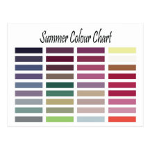 Summer Color Chart Post Cards