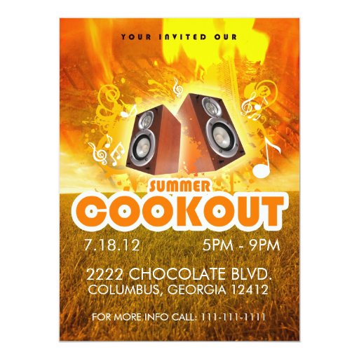 summer cookout flyer card zazzle cook out flyers