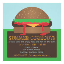 Summer Cookout Party Invitation