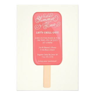 Summer Cookout Party Invitation - Popsicle