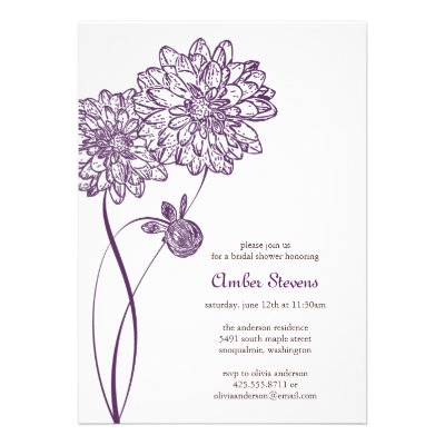 Summer Dahlias Shower/Party Invitation