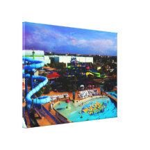 Summer Day At Water Park in Tropical Daytona Beach Gallery Wrap Canvas