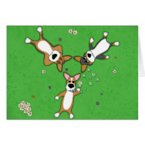 Summer Day Corgi Trio Card