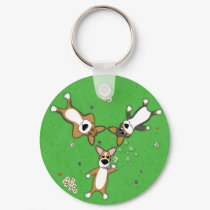 Summer Day Corgi Trio Keychain