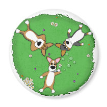 Summer Day Corgi Trio Magnet by MenagerieMayhem Summer Day Corgi Trio Magnet