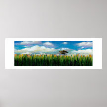 Summer day flying bird fun hopeful painting art posters