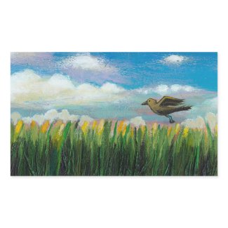 Summer day flying bird fun hopeful painting art sticker