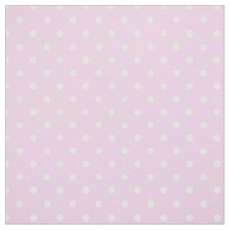 Summer Days White Polka Dots Pattern on Rose Pink Fabric