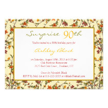 Summer Fall Garden Floral 90th Birthday Invitation