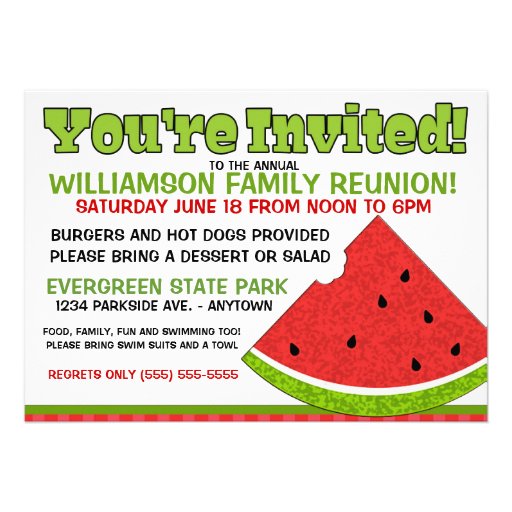 Summer Family Reunion Invitation (front side)