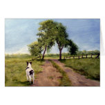 Summer Farm Dog Blank Greeting Card