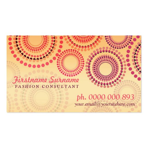 Summer Fireworks Fashion Retail Business Cards (front side)