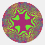 Summer Floral Cross Large Round Stickers stickers
