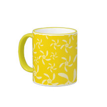 Summer Floral Design. Sunny Yellow. Coffee Mugs