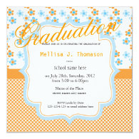 Summer flowering fun graduation announcement custom invites