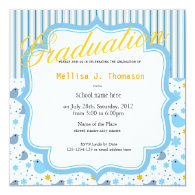 Summer flowers and birds fun graduation party invitations