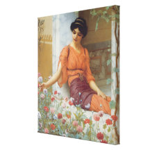 Summer Flowers by John William Godward  Wrapped Ca Stretched Canvas Prints