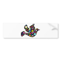 Summer Flowers Dove Bumper Sticker