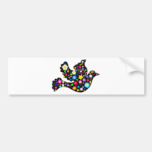 Summer Flowers Dove Bumper Sticker