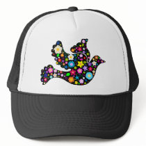 Summer Flowers Dove Mesh Hats