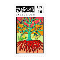 Summer Flowers Tree Of Life Stamp