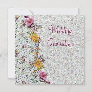 Summer Flowers Wedding Invitation Card