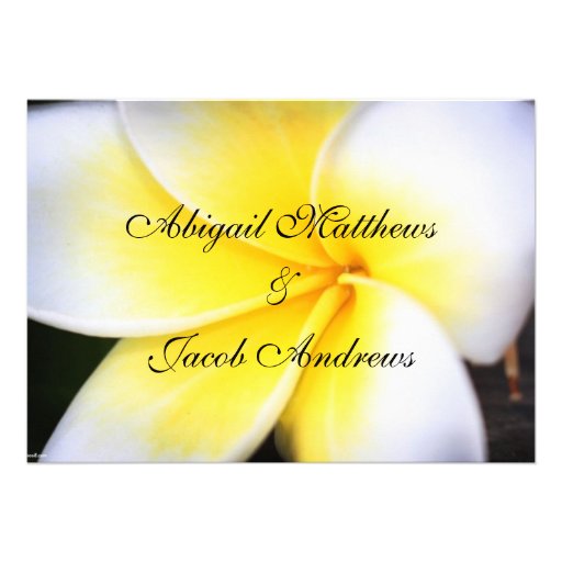 Summer Frangipani Flowers Wedding Invitation