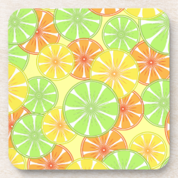 Summer Fresh Citrus Fruit Pattern Coasters