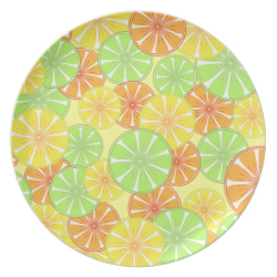 Summer Fresh Citrus Fruit Pattern Dinner Plates
