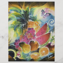 Summer Fruits Silk Art Painting Full Color Flyer