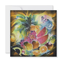 Summer Fruits Silk Art Painting Personalized Invitation