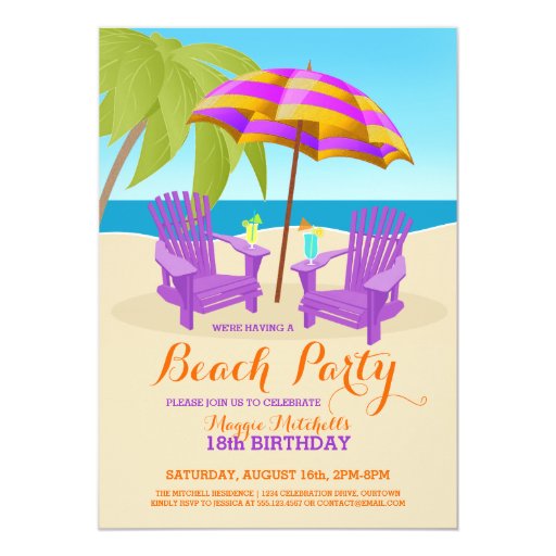 Summer Fun Beach Party Invitations Zazzle